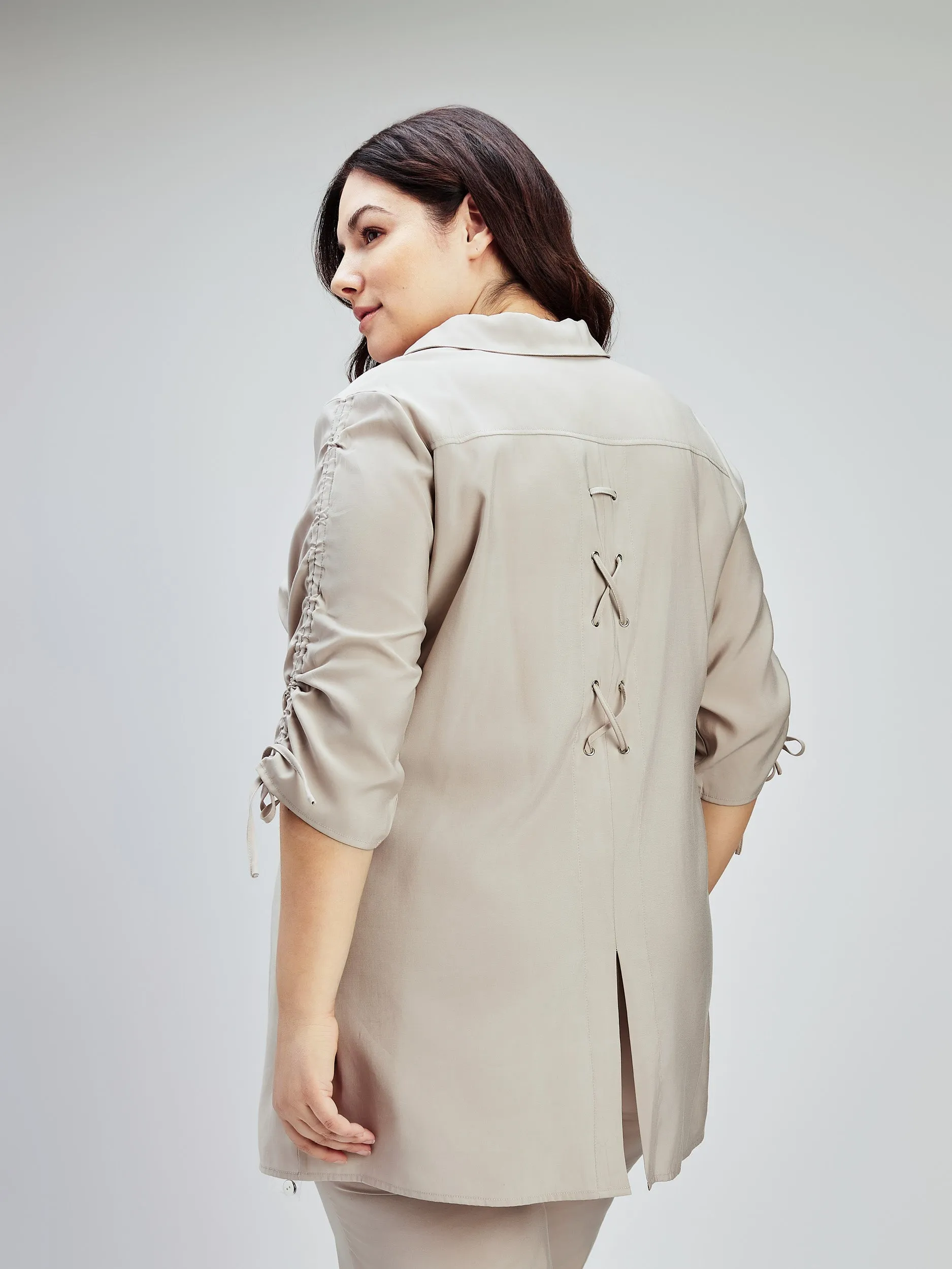 3/4-sleeve semi-fitted tunic with buttons sold by Claire France product image thumbnail 3