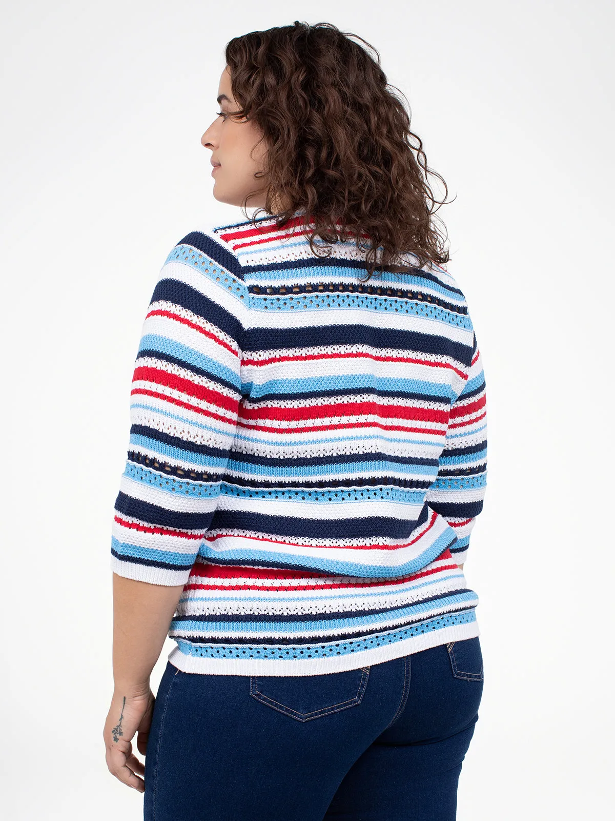 3/4-sleeve semi-fitted pullover sweater sold by Claire France product image thumbnail 3