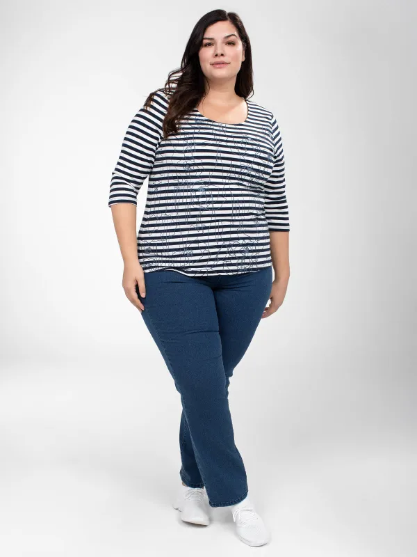 3/4-sleeve semi-fitted t-shirt sold by Claire France