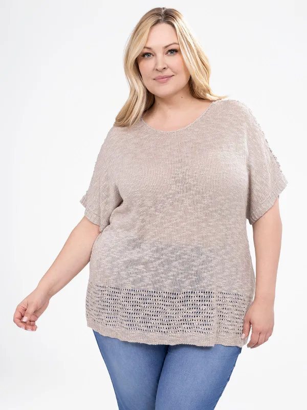 Short-sleeve loose pullover sweater sold by Claire France