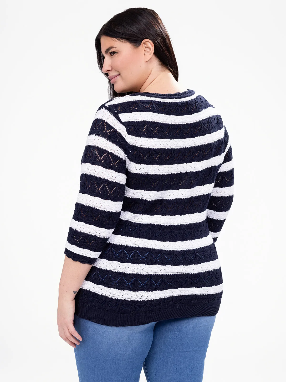 3/4-sleeve semi-fitted pullover sweater sold by Claire France product image thumbnail 3