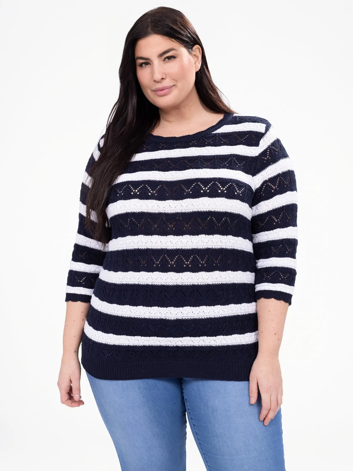 3/4-sleeve semi-fitted pullover sweater sold by Claire France product image thumbnail 2