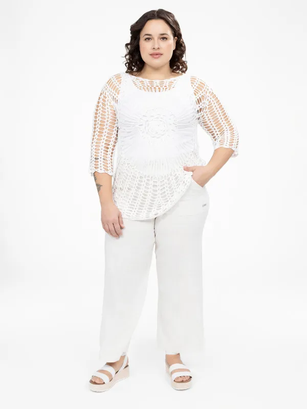 Straight casual pull-on pant - Petite sold by Claire France