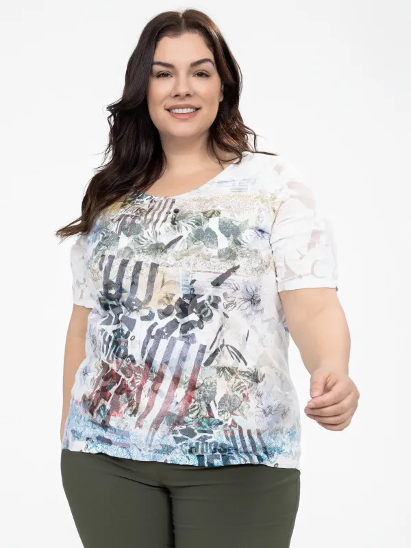 Short-sleeve loose tunic sold by Claire France