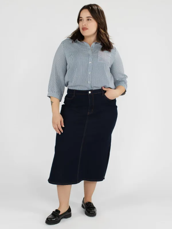 Denim skirt sold by Claire France