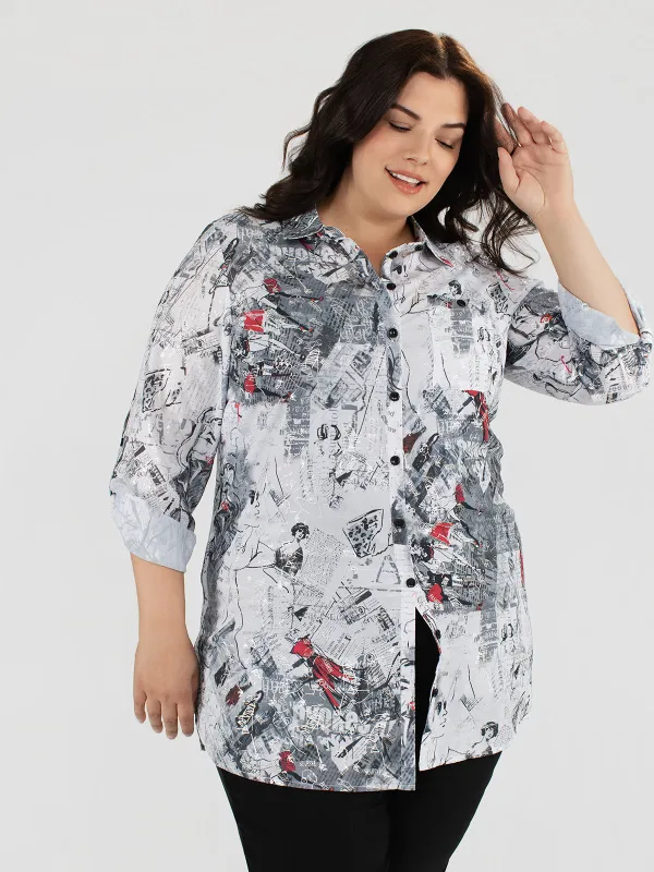 Long-sleeve tunic with buttons sold by Claire France