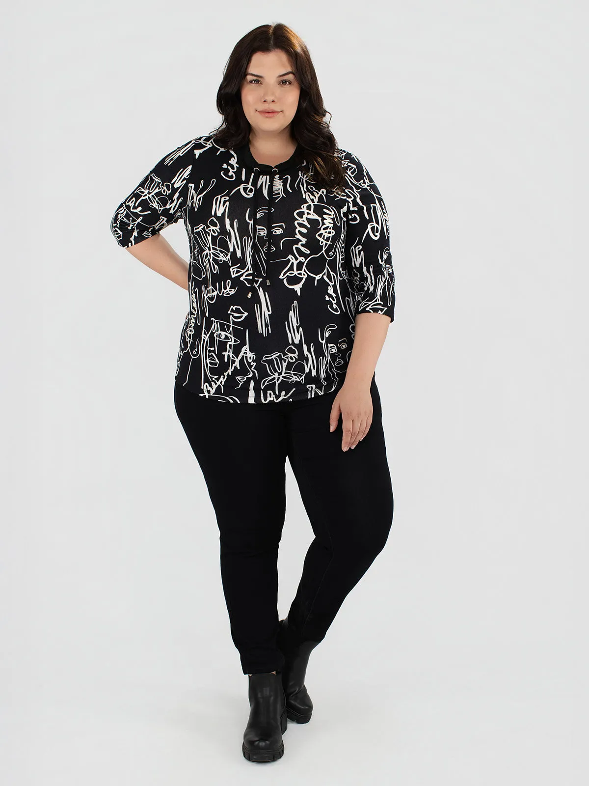 3/4-sleeve semi-fitted t-shirt sold by Claire France product image thumbnail 2