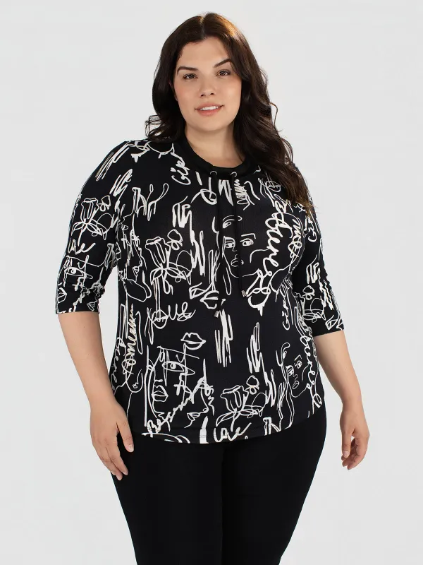 3/4-sleeve semi-fitted t-shirt sold by Claire France