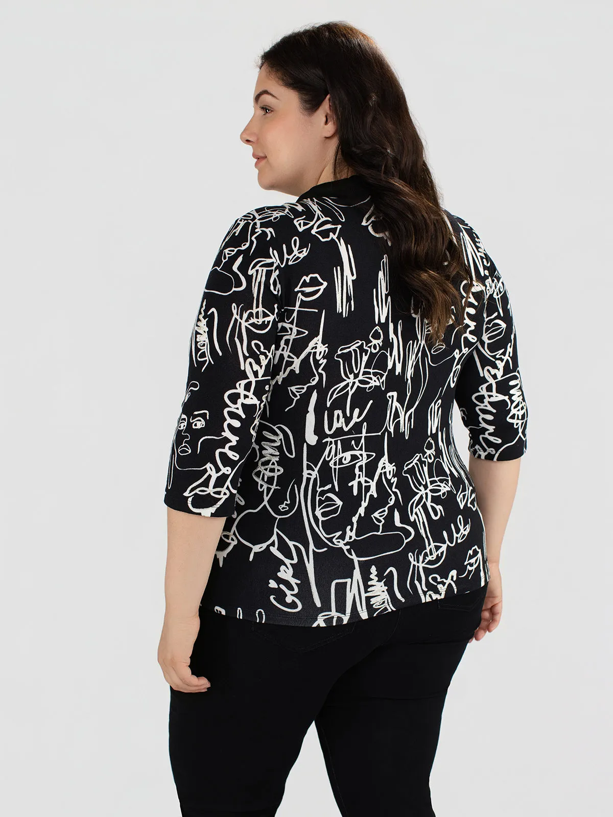 3/4-sleeve semi-fitted t-shirt sold by Claire France product image thumbnail 3