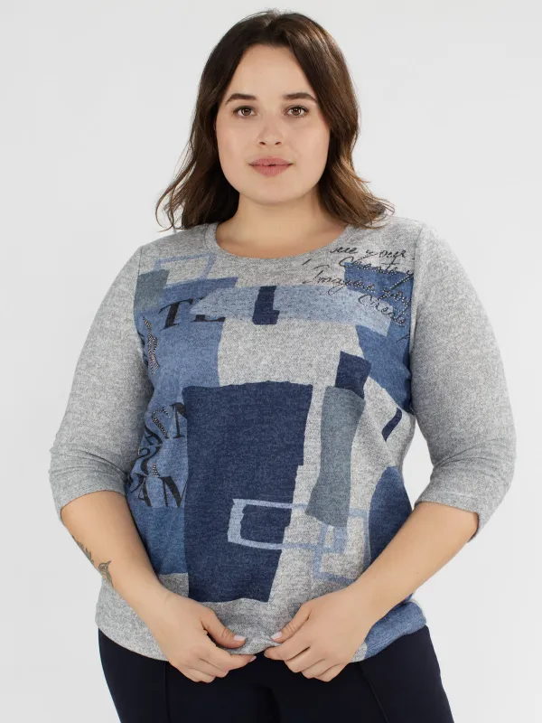 3/4-sleeve semi-fitted t-shirt sold by Claire France