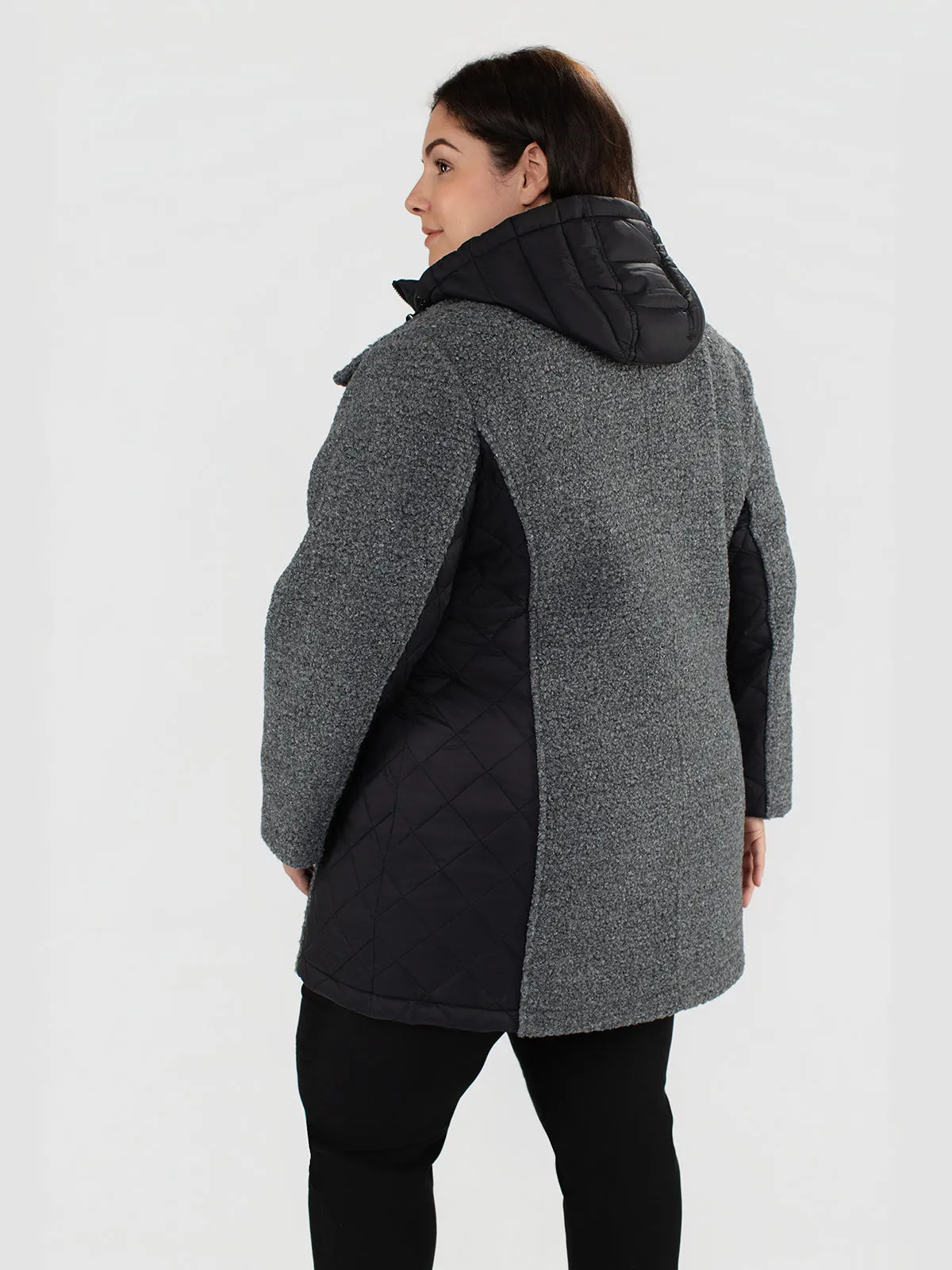 Mid thight semi-fitted soft shell jacket sold by Claire France product image thumbnail 5