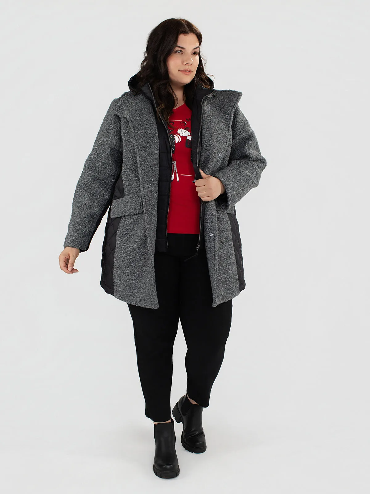 Mid thight semi-fitted soft shell jacket sold by Claire France product image thumbnail 4