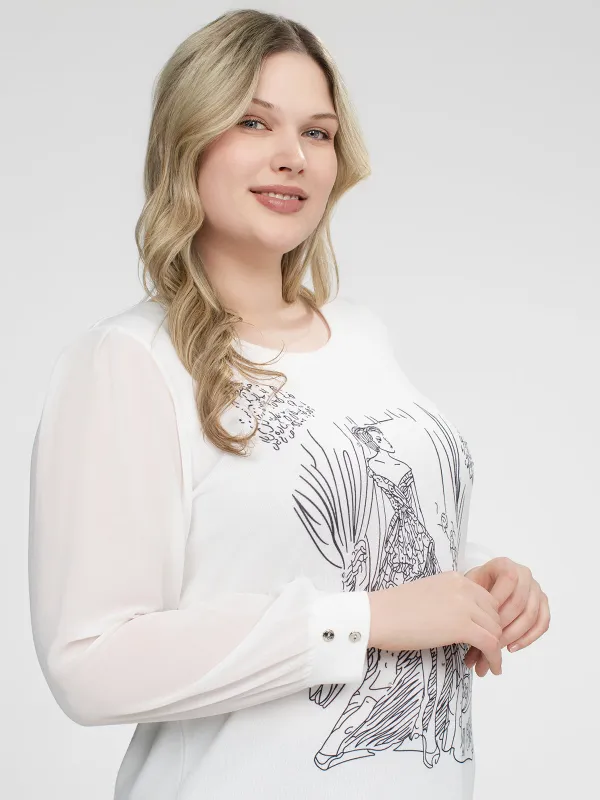 Long-sleeve semi-fitted t-shirt sold by Claire France