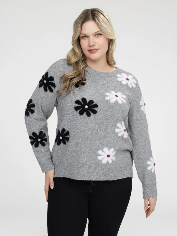 Long-sleeve semi-fitted pullover sweater sold by Claire France