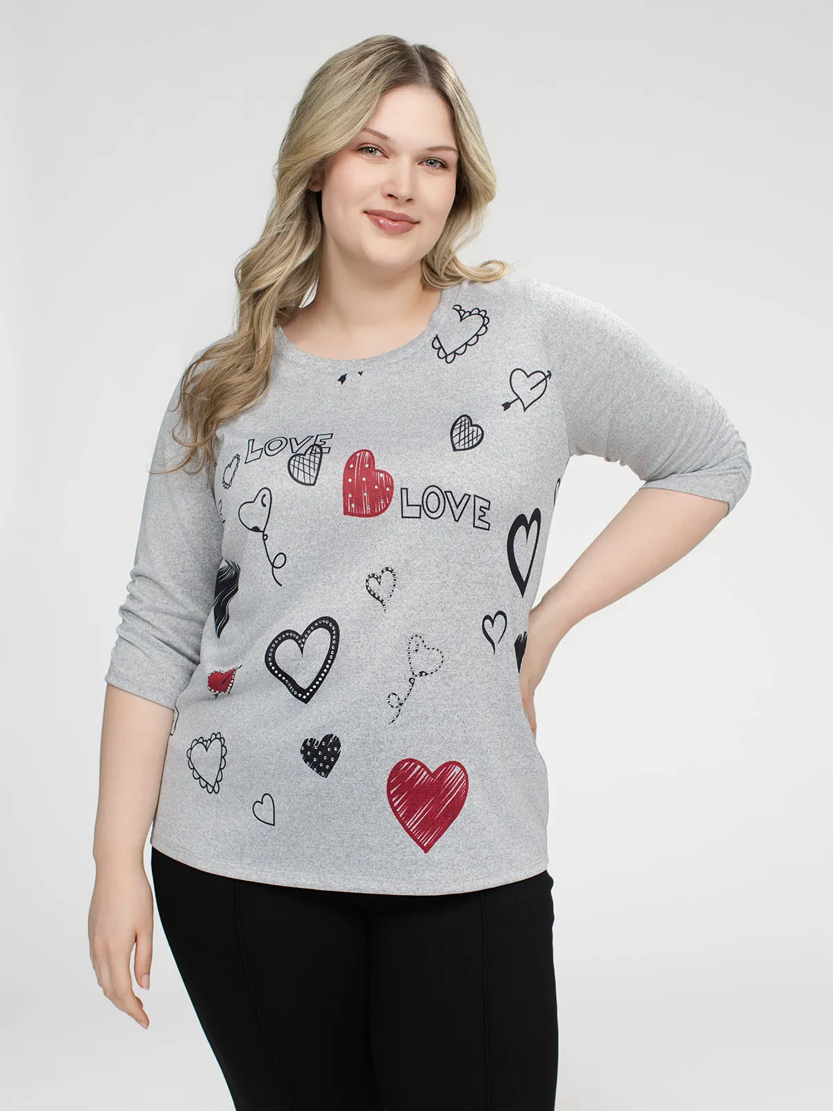 3/4-sleeve semi-fitted t-shirt sold by Claire France