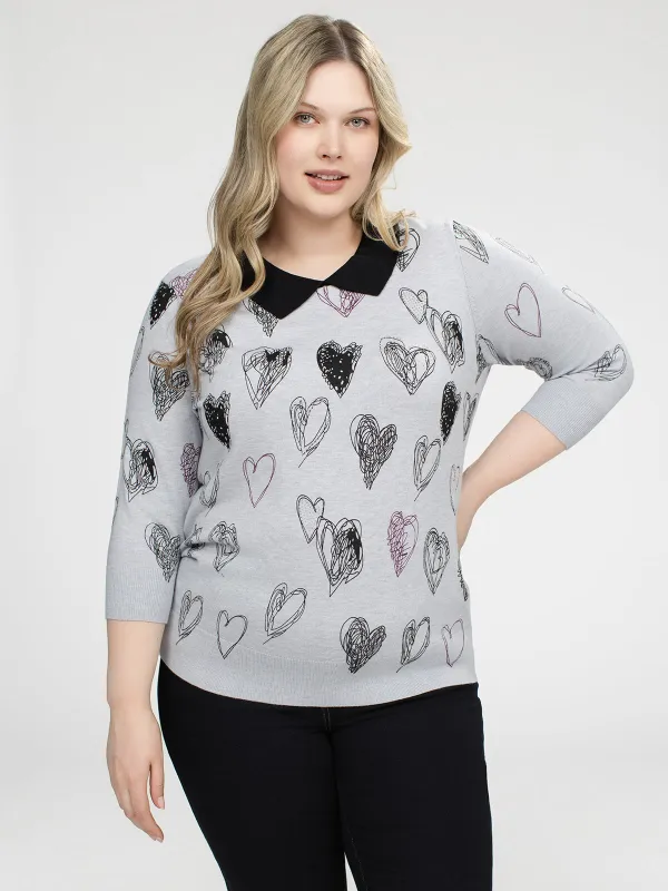 3/4-sleeve semi-fitted pullover sweater sold by Claire France