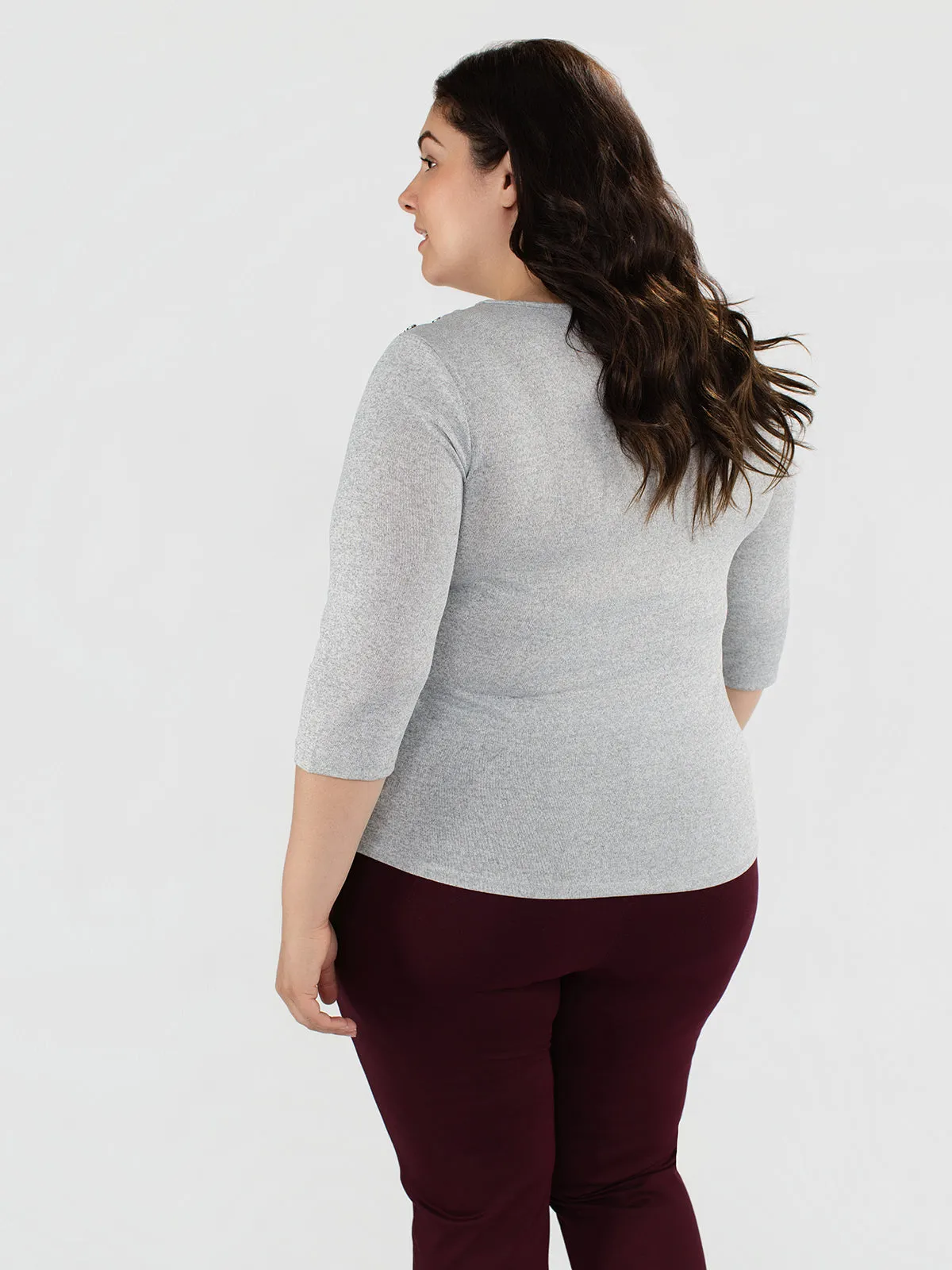 3/4-sleeve semi-fitted t-shirt sold by Claire France product image thumbnail 3