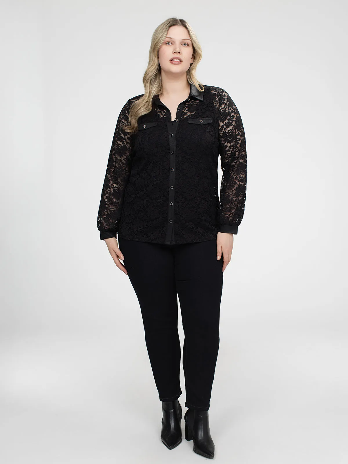 Long-sleeve semi-fitted blouse with buttons sold by Claire France product image thumbnail 2