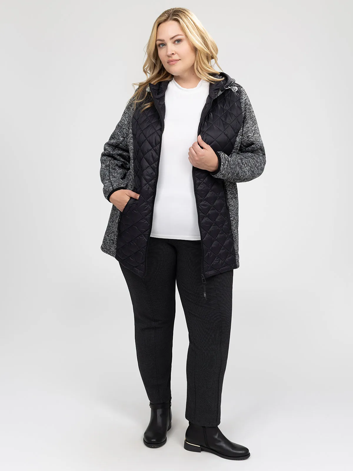 Mid thight semi-fitted soft shell jacket sold by Claire France product image thumbnail 2