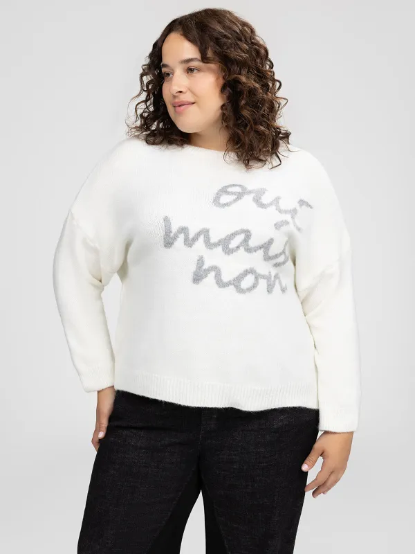 Long-sleeve loose pullover sweater sold by Claire France