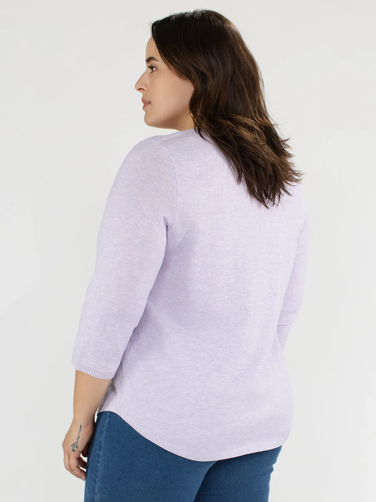 3/4-sleeve semi-fitted pullover sweater sold by Claire France product image thumbnail 3