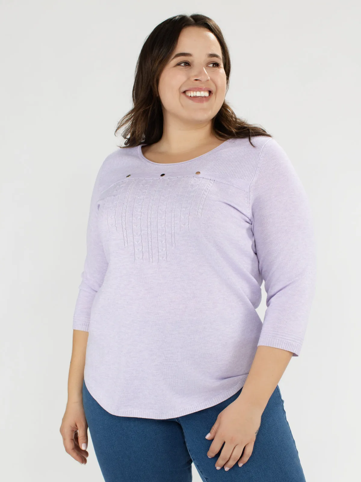 3/4-sleeve semi-fitted pullover sweater sold by Claire France product image thumbnail 2