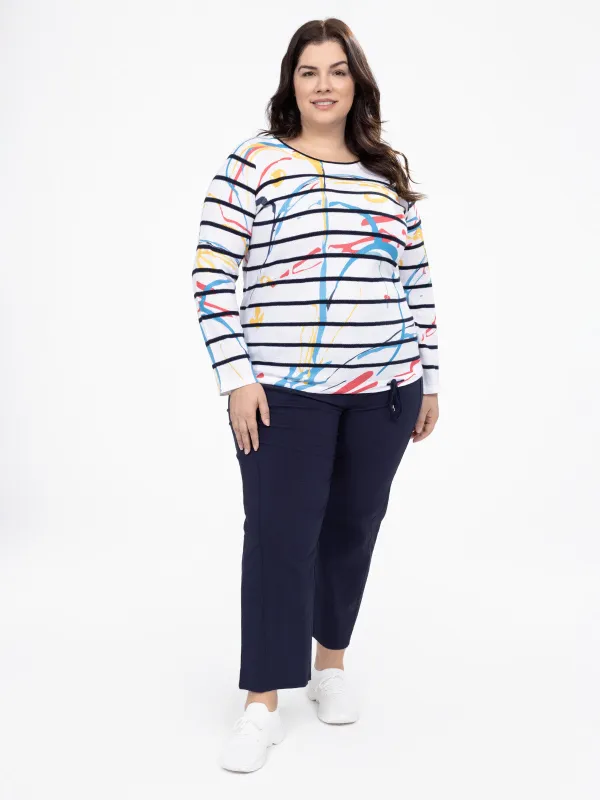 Long-sleeve semi-fitted pullover sweater sold by Claire France
