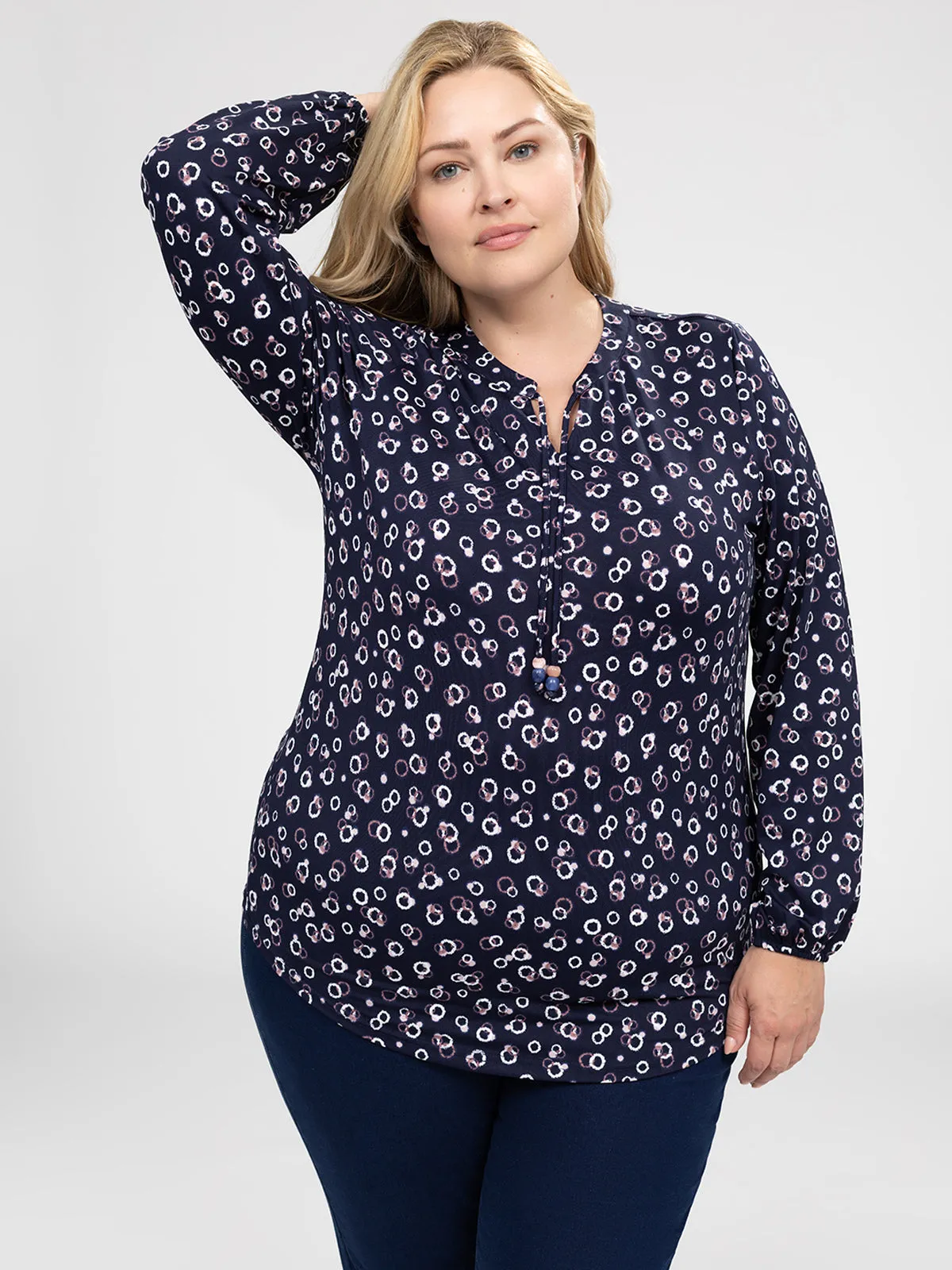 3/4-sleeve semi-fitted tunic sold by Claire France product image thumbnail 5