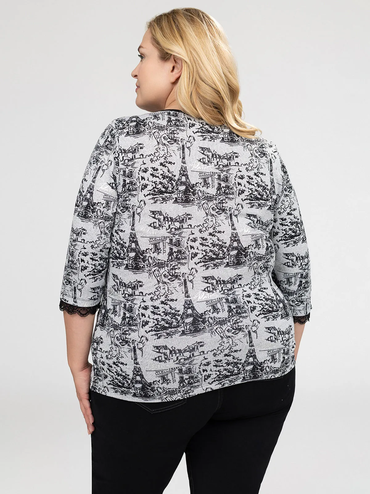 3/4-sleeve semi-fitted t-shirt sold by Claire France product image thumbnail 3