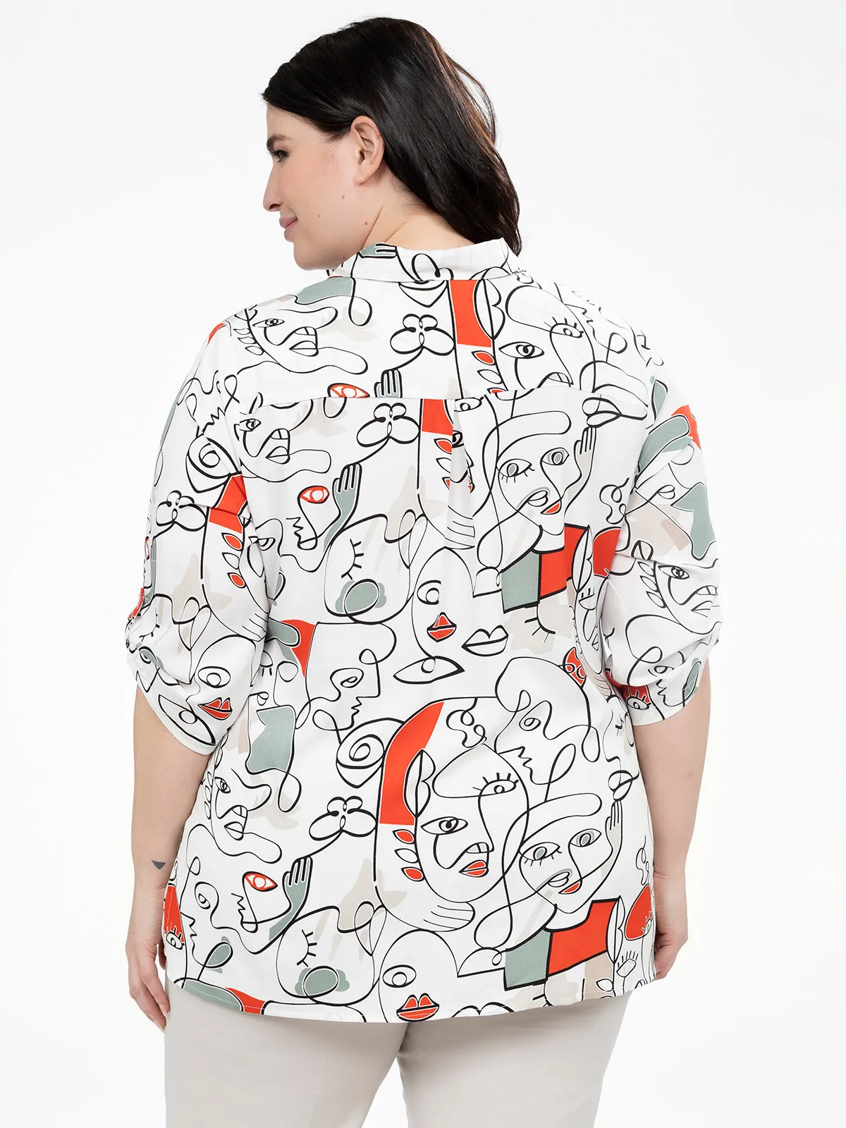 3/4-sleeve semi-fitted blouse with buttons sold by Claire France product image thumbnail 3