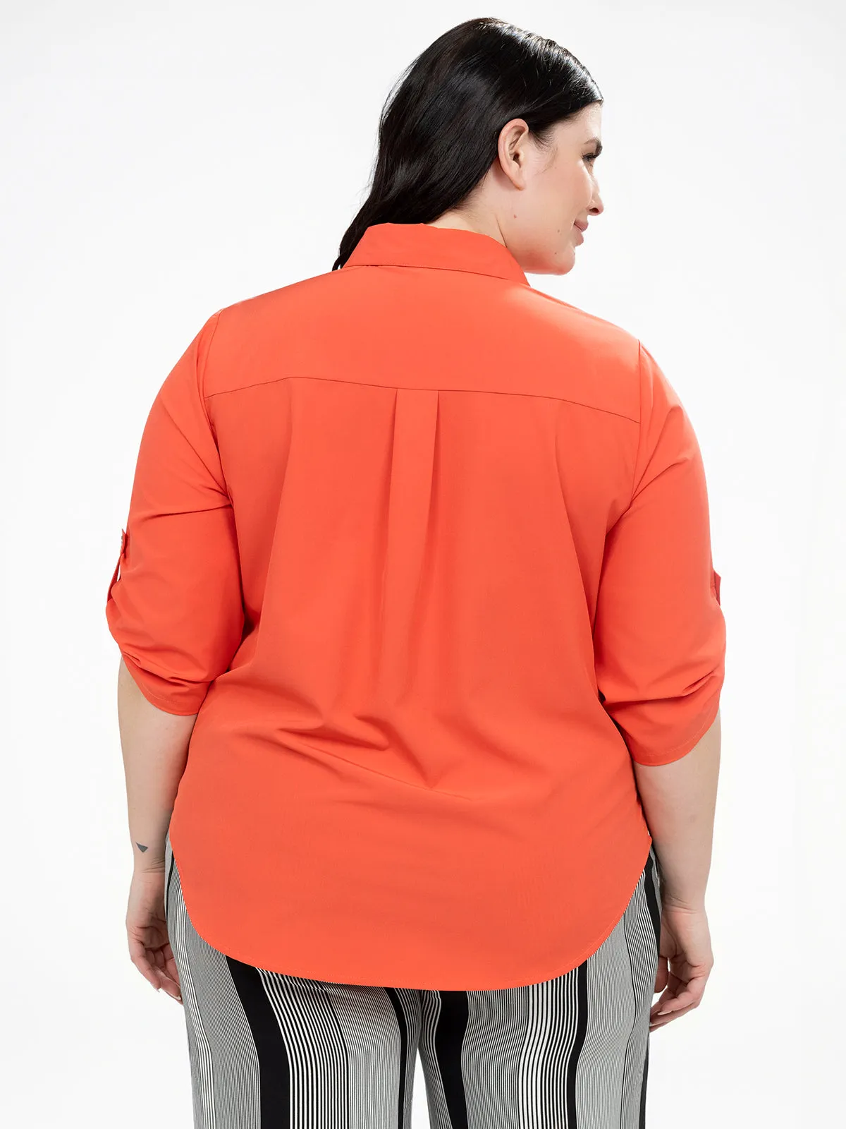 3/4-sleeve semi-fitted blouse with buttons sold by Claire France product image thumbnail 2