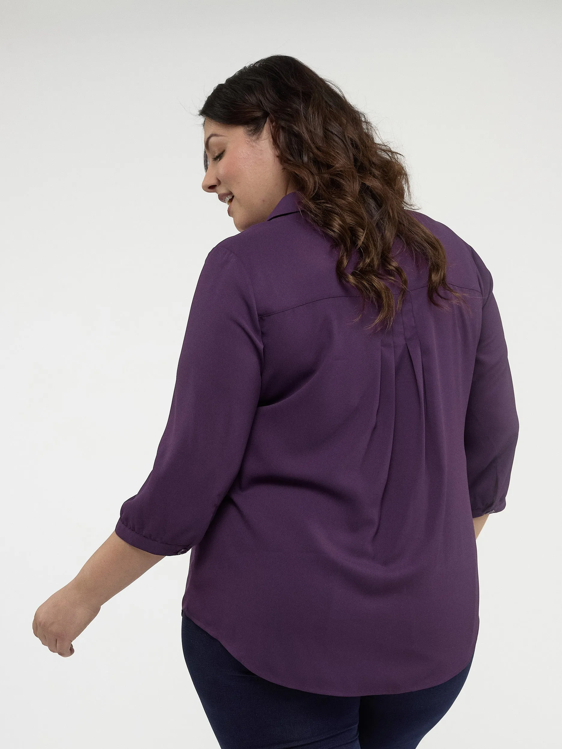 3/4-sleeve semi-fitted blouse with buttons sold by Claire France product image thumbnail 3