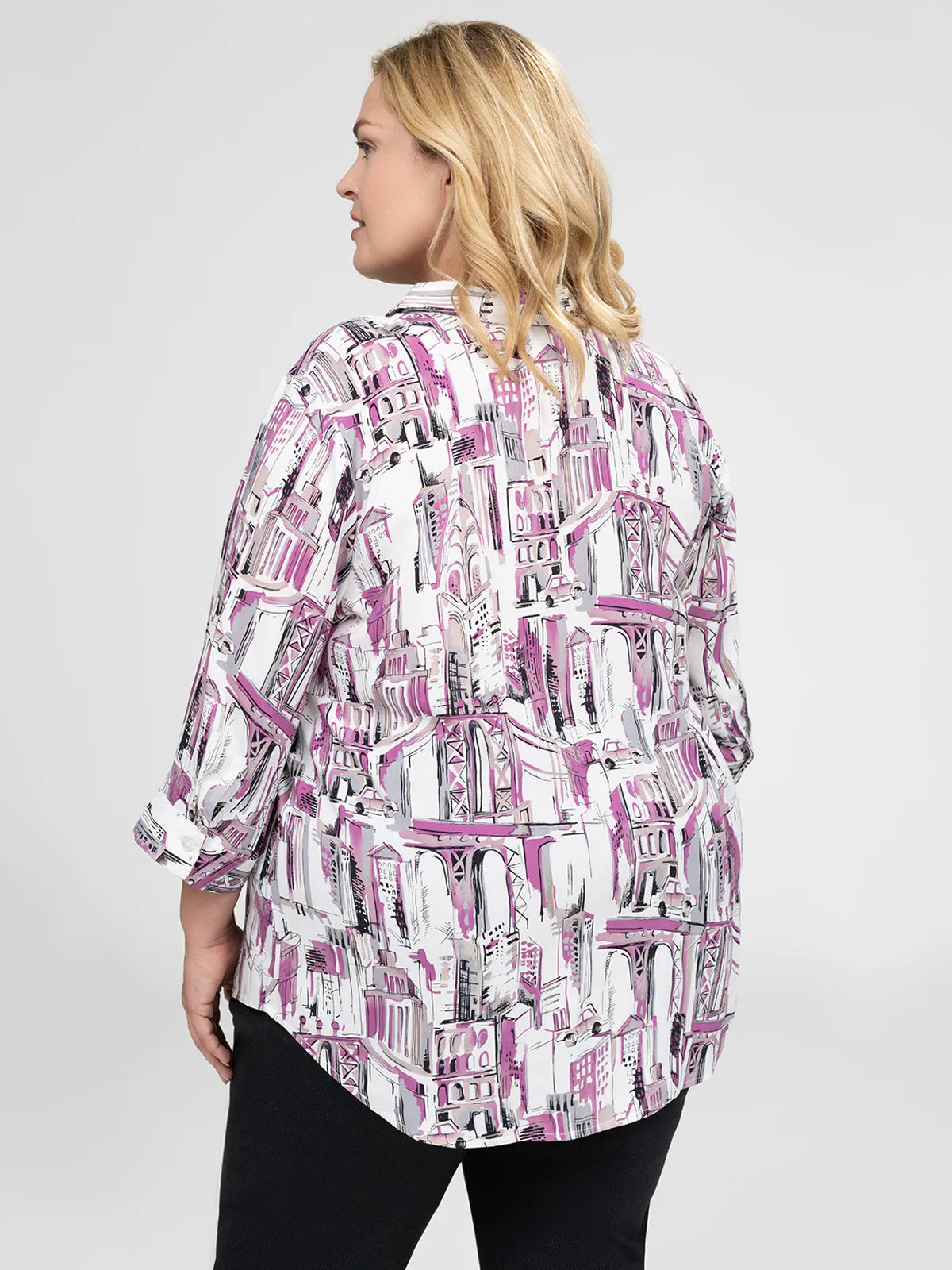 3/4-sleeve semi-fitted blouse with buttons sold by Claire France product image thumbnail 3