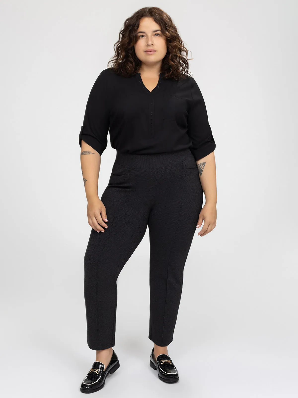 Straight semi-fitted pull-on pant - Petite sold by Claire France product image thumbnail 4
