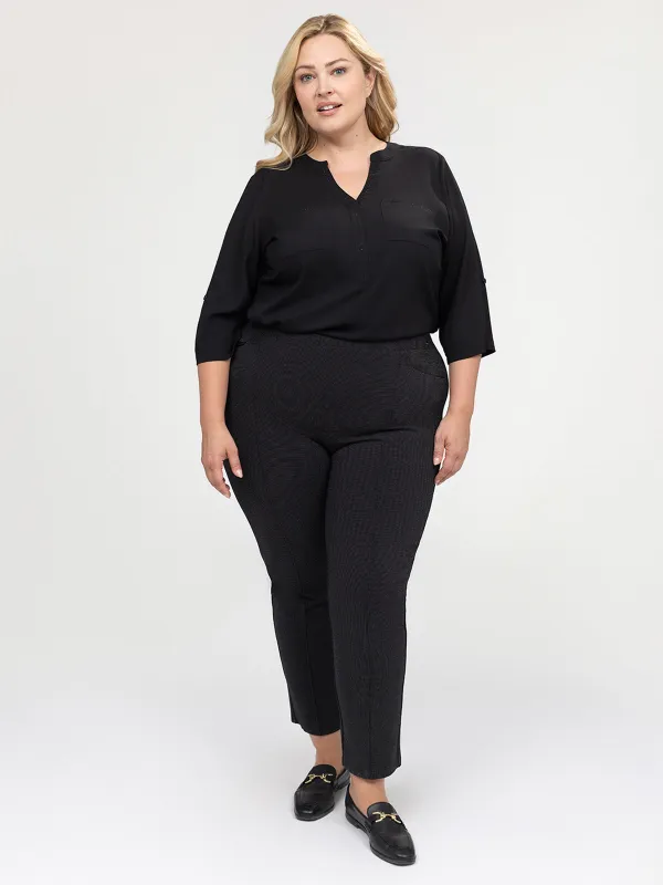 Straight semi-fitted pull-on pant - Petite sold by Claire France