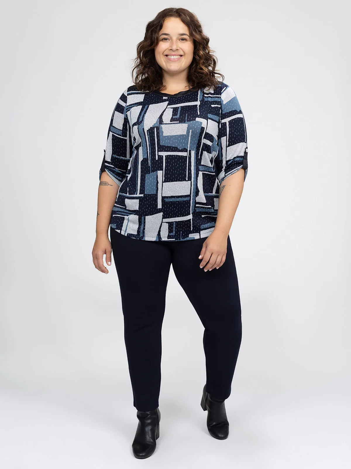 3/4-sleeve semi-fitted t-shirt sold by Claire France product image thumbnail 2