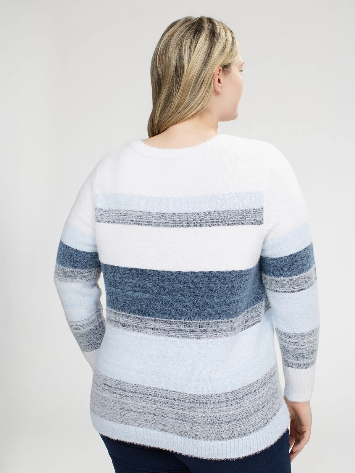 Long-sleeve semi-fitted pullover sweater sold by Claire France product image thumbnail 3