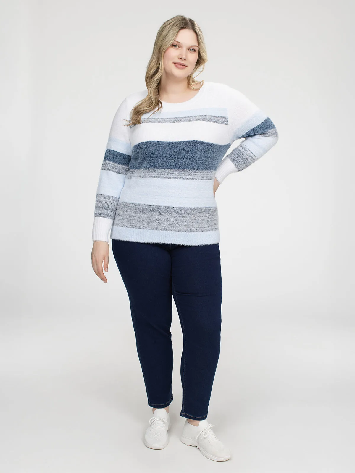 Long-sleeve semi-fitted pullover sweater sold by Claire France product image thumbnail 2