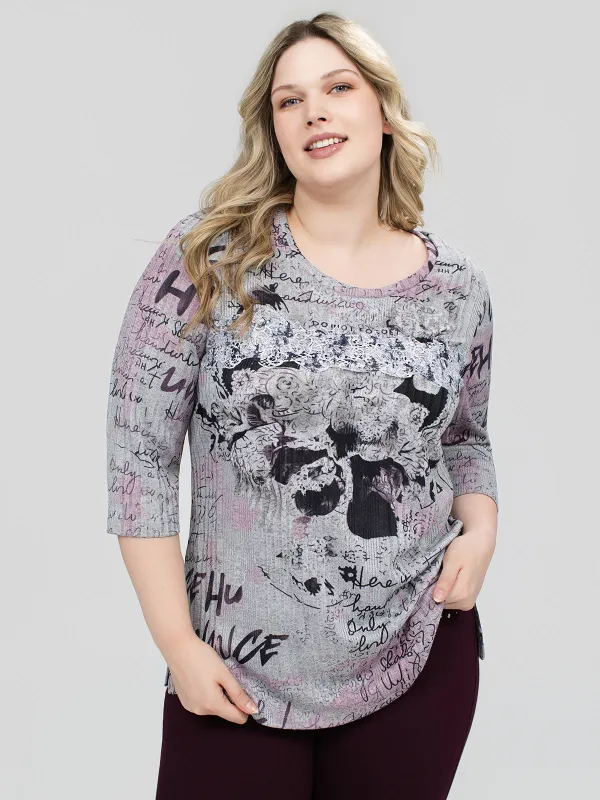 3/4-sleeve semi-fitted tunic sold by Claire France