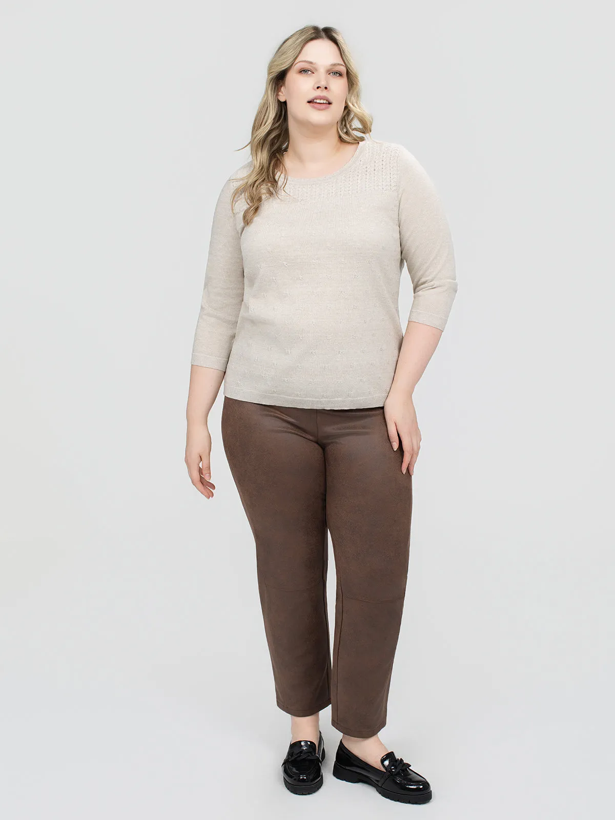 3/4-sleeve semi-fitted pullover sweater sold by Claire France product image thumbnail 2