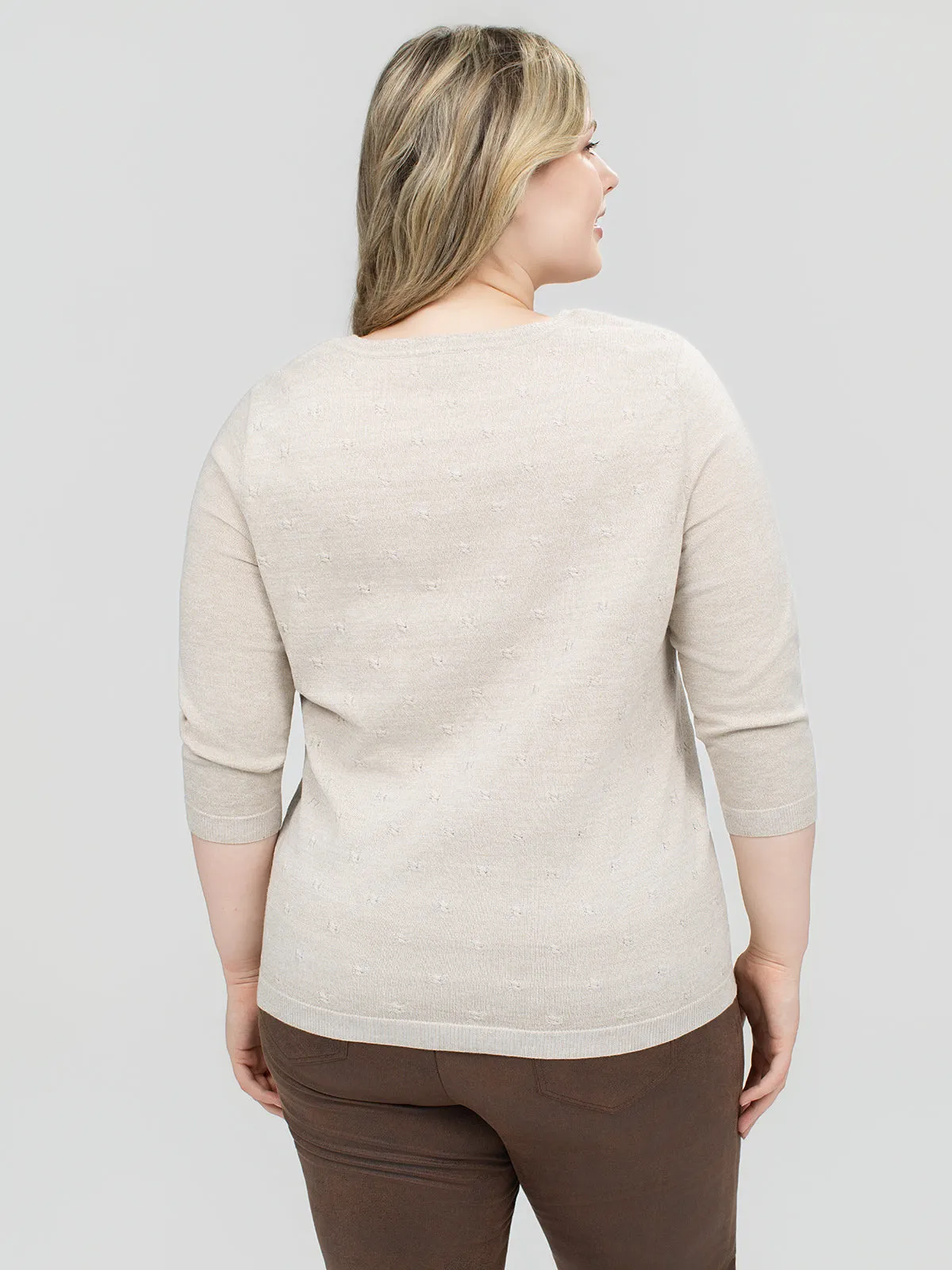 3/4-sleeve semi-fitted pullover sweater sold by Claire France product image thumbnail 3