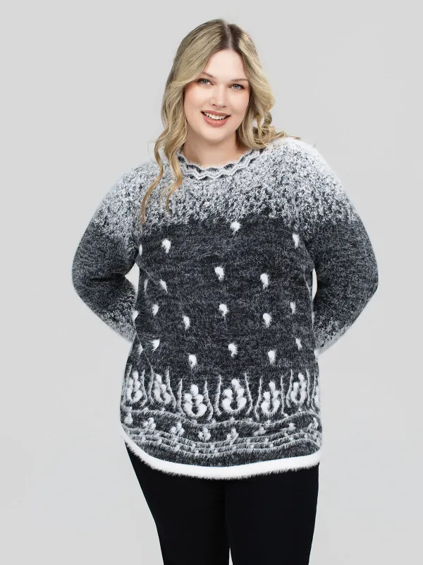 Long-sleeve semi-fitted pullover sweater sold by Claire France