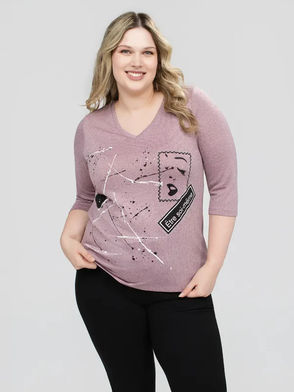 3/4-sleeve semi-fitted t-shirt sold by Claire France