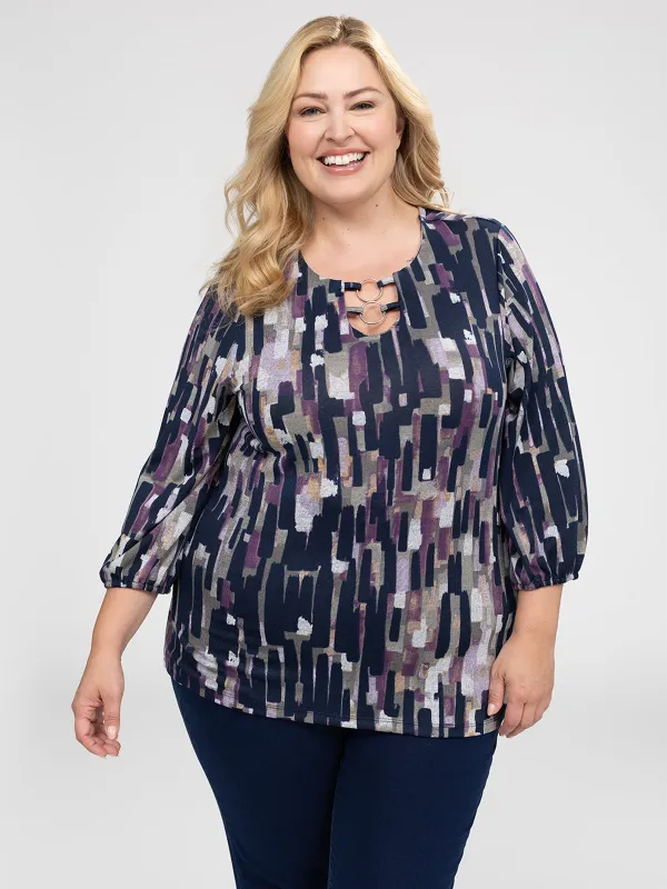 3/4-sleeve semi-fitted t-shirt sold by Claire France