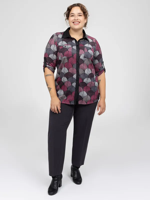 3/4-sleeve semi-fitted blouse with buttons sold by Claire France