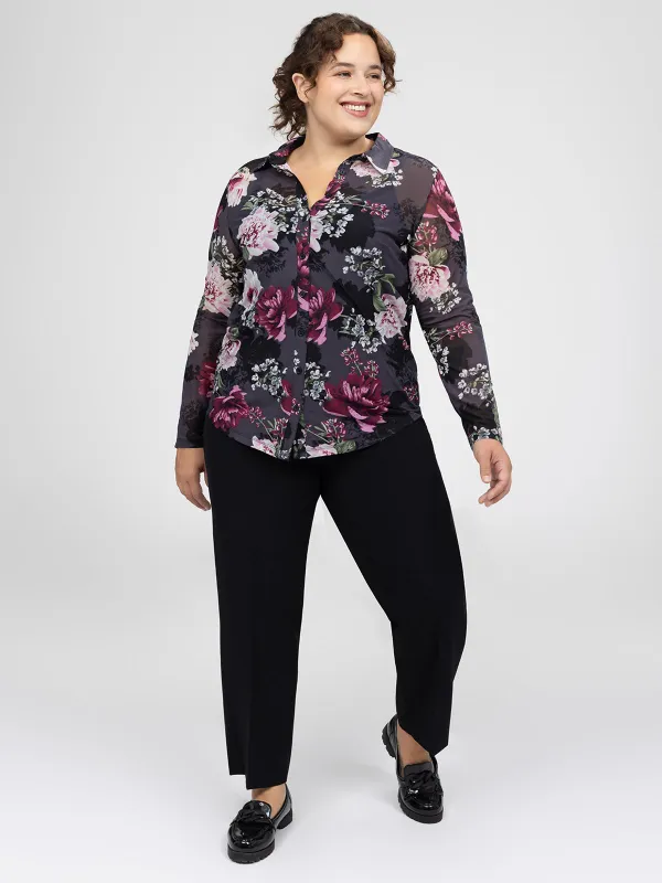 Long-sleeve semi-fitted blouse with buttons sold by Claire France