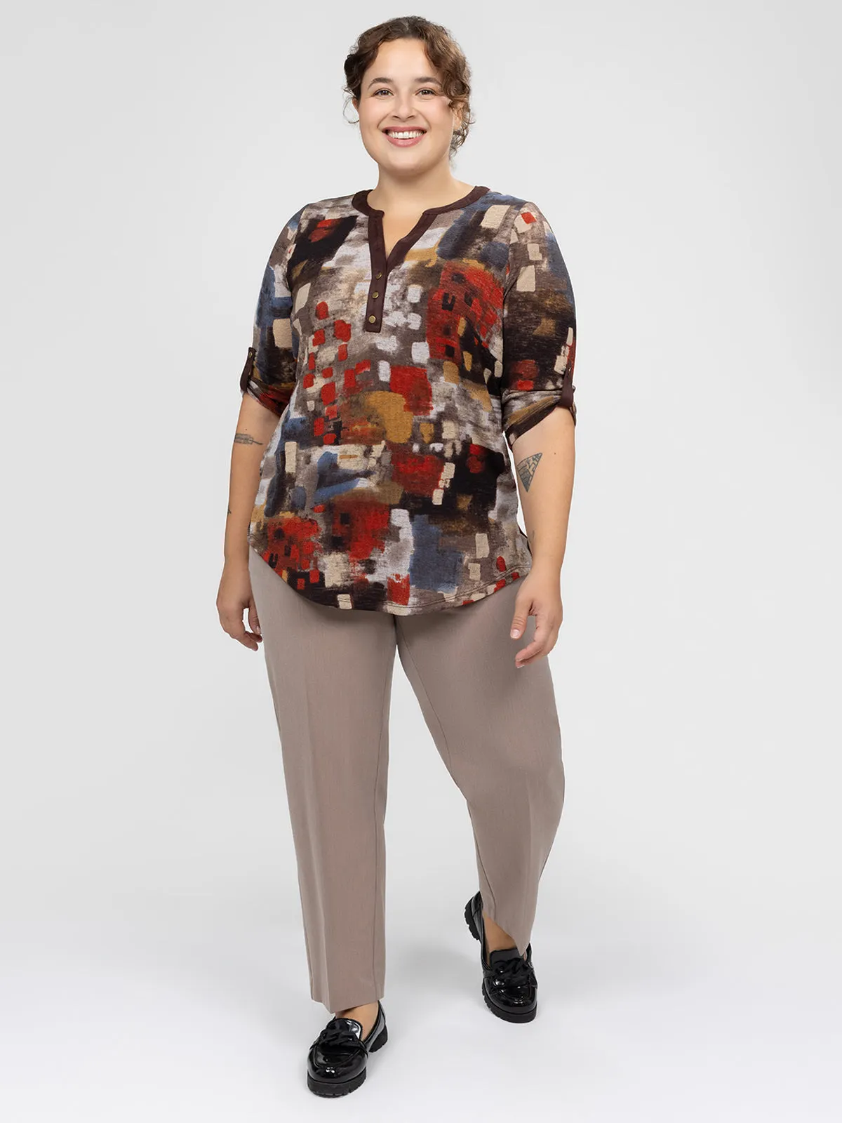 3/4-sleeve semi-fitted t-shirt sold by Claire France