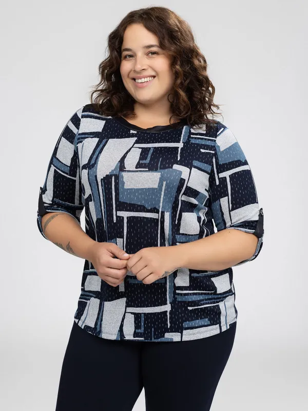 3/4-sleeve semi-fitted t-shirt sold by Claire France