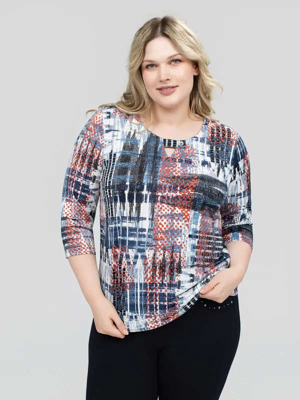 3/4-sleeve semi-fitted t-shirt sold by Claire France