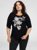 3/4-sleeve semi-fitted t-shirt sold by Claire France